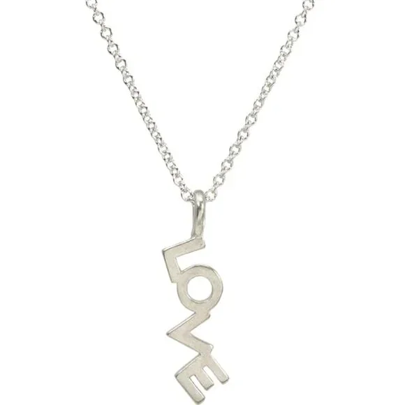 Dogeared Sterling Silver Love Is The Answer Love Hanging Necklace New - Picture 2 of 2